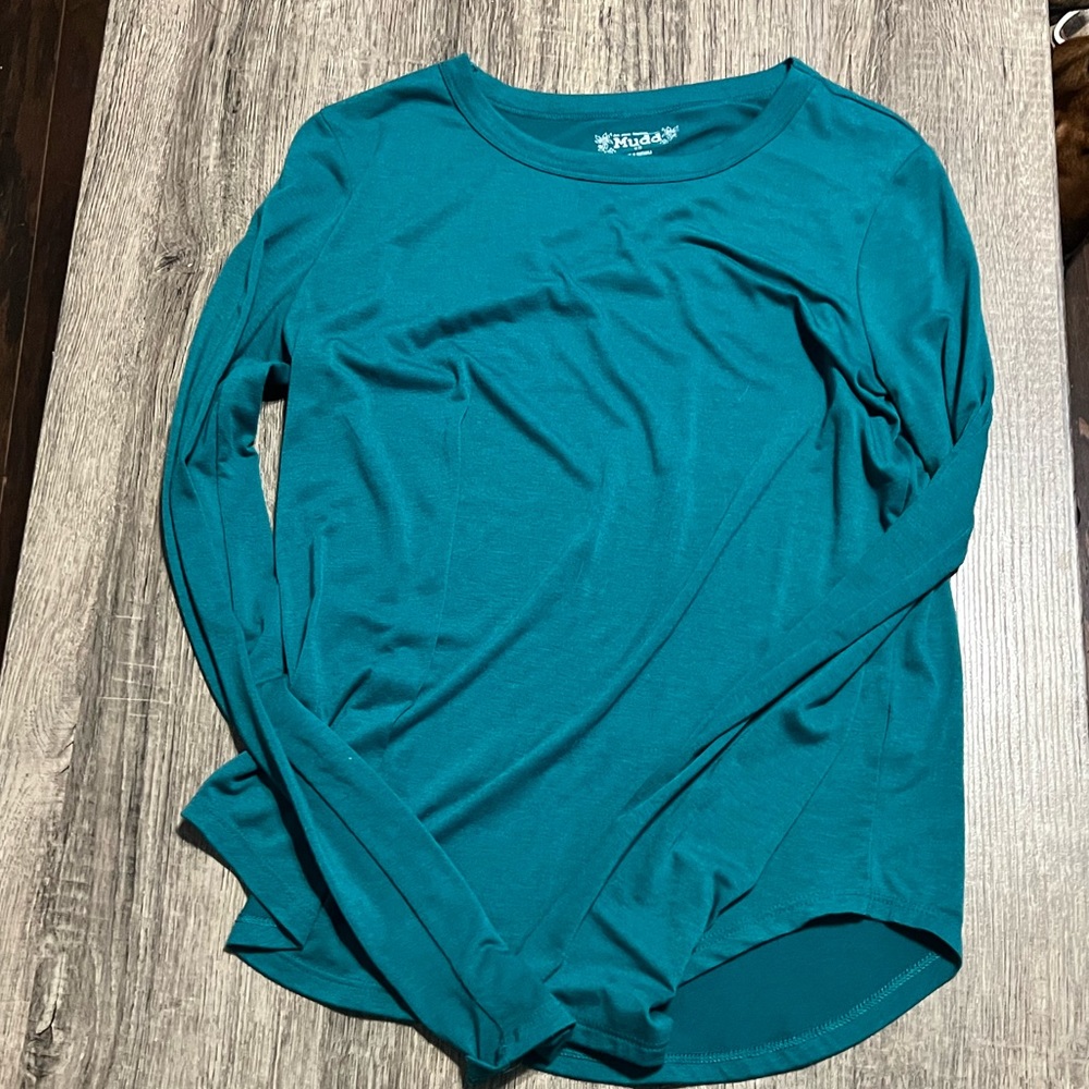 A teal long sleeved shirt from Mudd